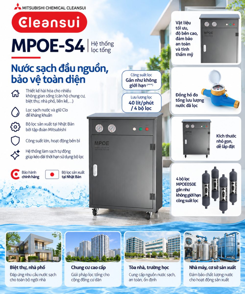 Hệ thống lọc tổng Mitsubishi Cleansui MPOE-S4