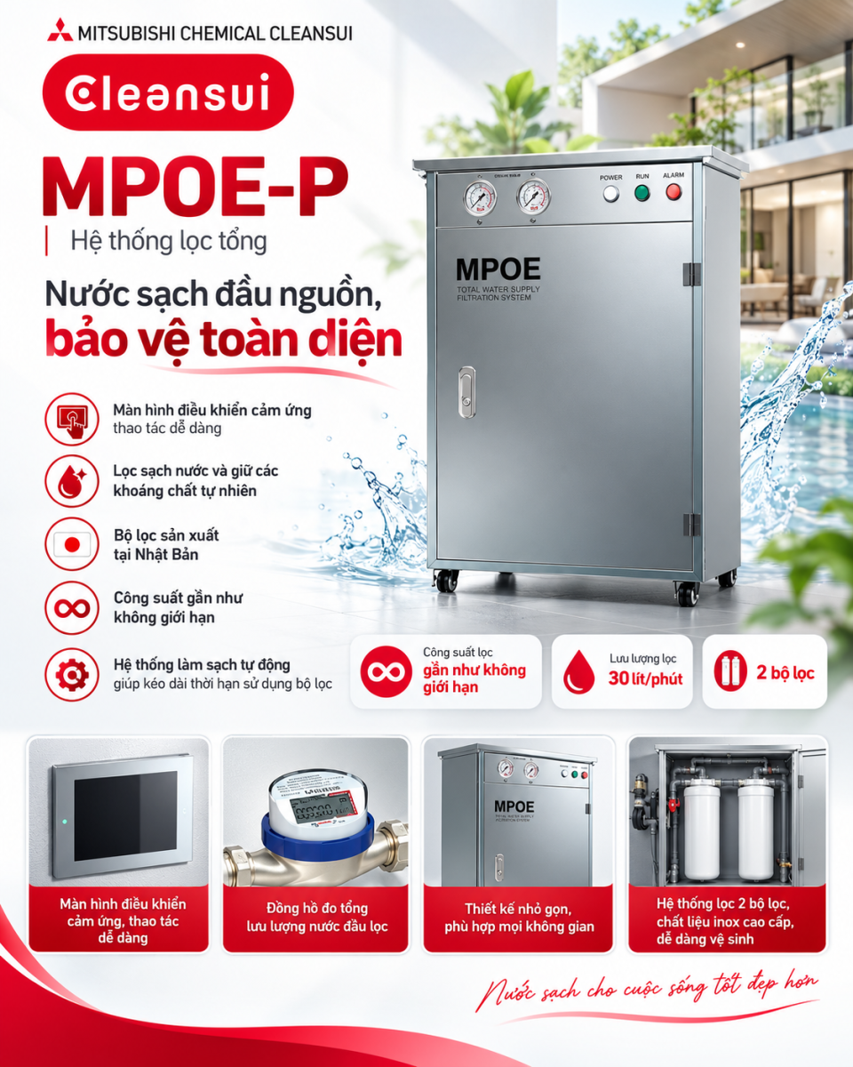 Hệ thống lọc nước tổng Mitsubishi Cleansui MPOE-P