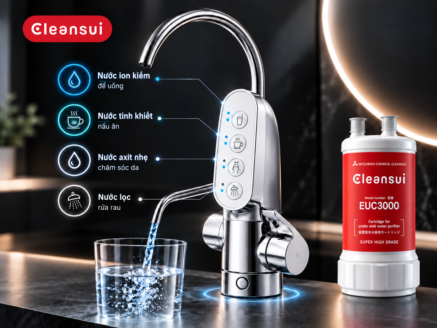 Hướng dẫn sử dụng và bảo trì máy lọc nước ion kiềm Cleansui đúng cách