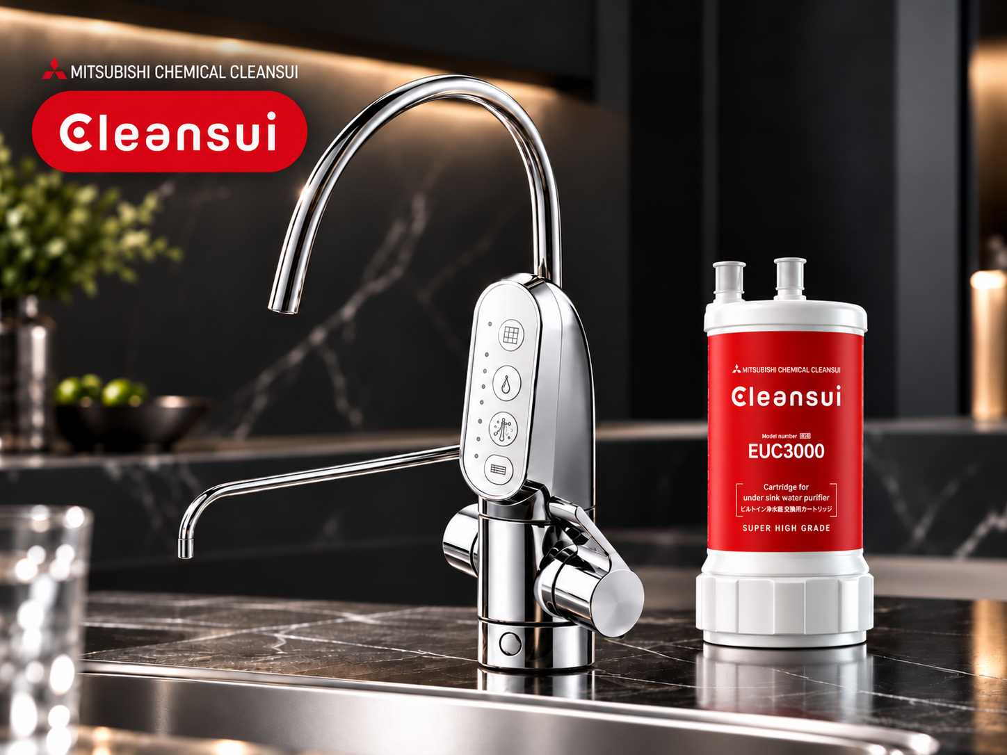 Giá máy lọc nước điện giải Mitsubishi Cleansui và thiết kế vòi lấy nước
